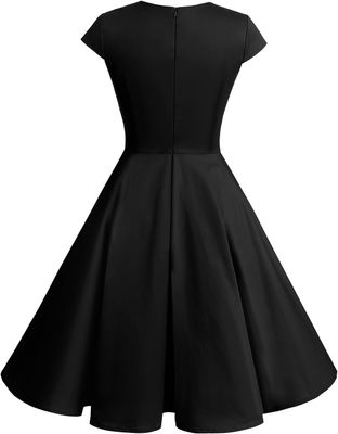 Bbonlinedress Sukienka vintage koktajlowa w stylu lat 50. i 60. z dekoltem V