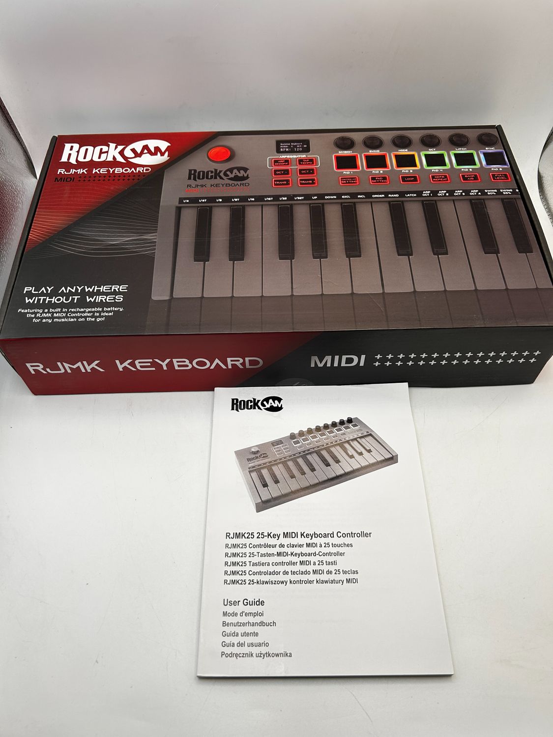 RockJam Go 25 Key USB &amp; Bluetooth MIDI Keyboard