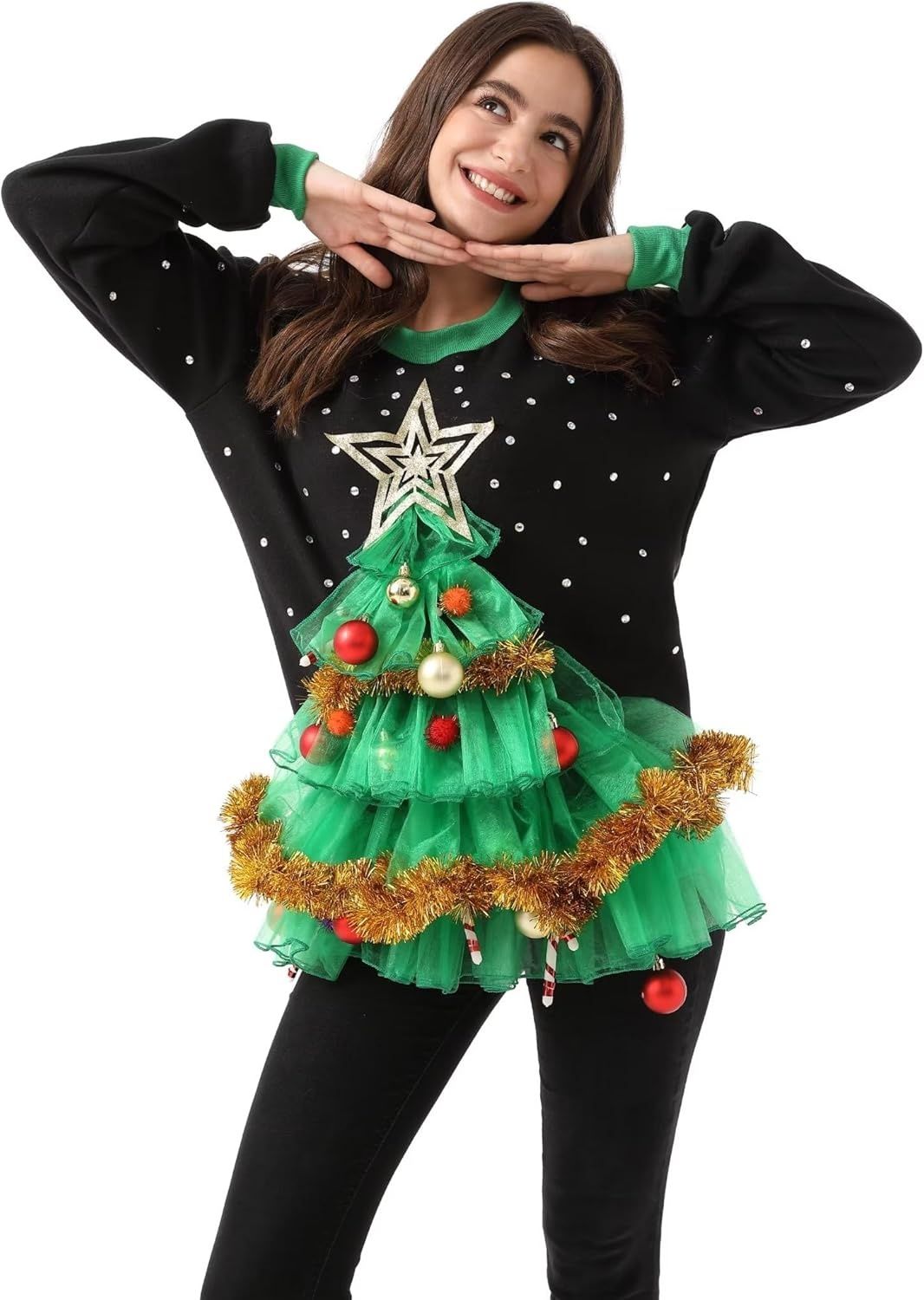 Świąteczny sweter unisex z oświetleniem LED