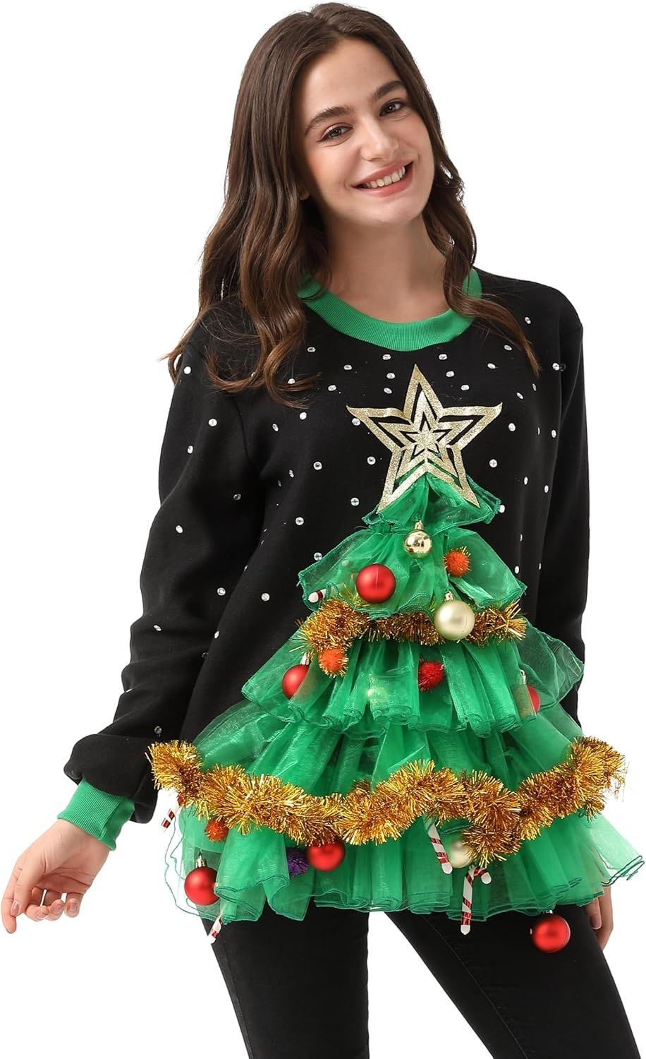 Świąteczny sweter unisex z oświetleniem LED