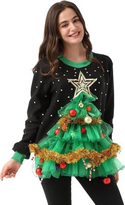 Świąteczny sweter unisex z oświetleniem LED