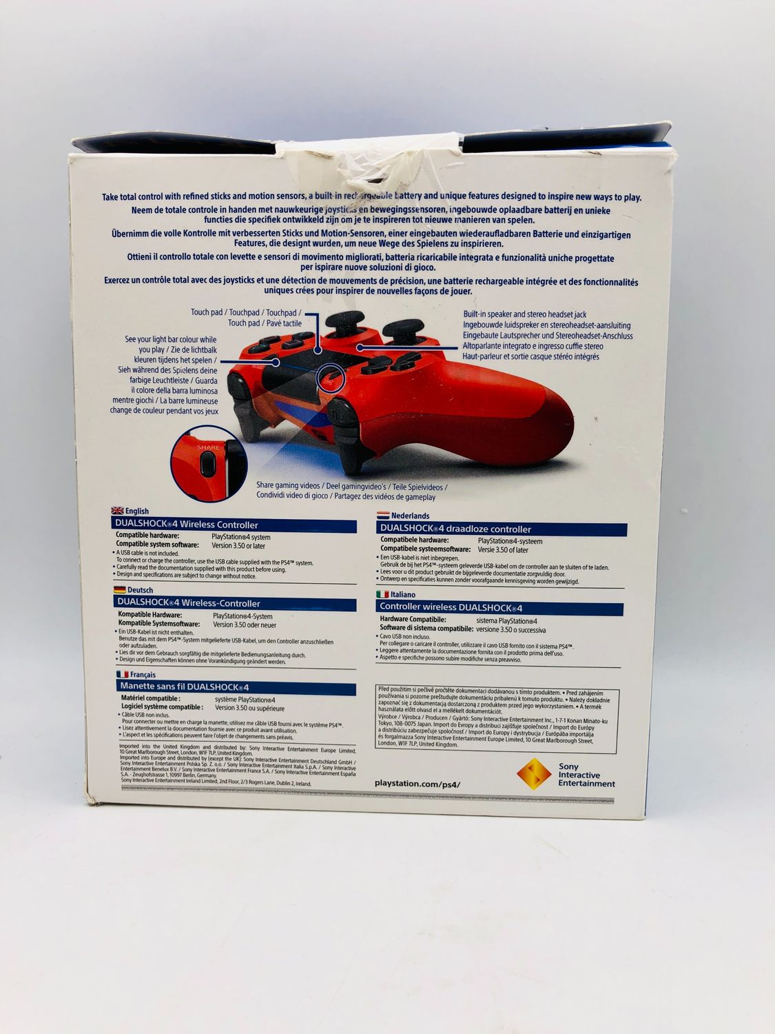 PlayStation Sony 4 – Bezprzewodowy kontroler DualShock 4, czerwony (2016)