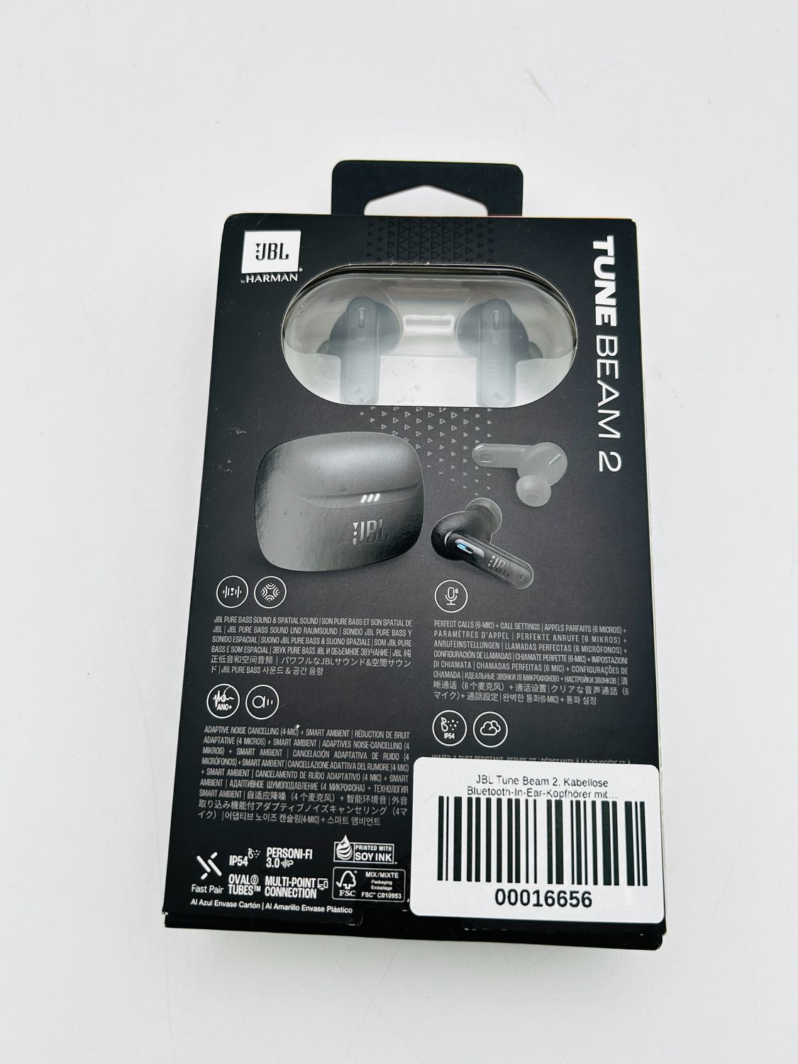 JBL Tune Beam 2, słuchawki z redukcją szumów, czarne