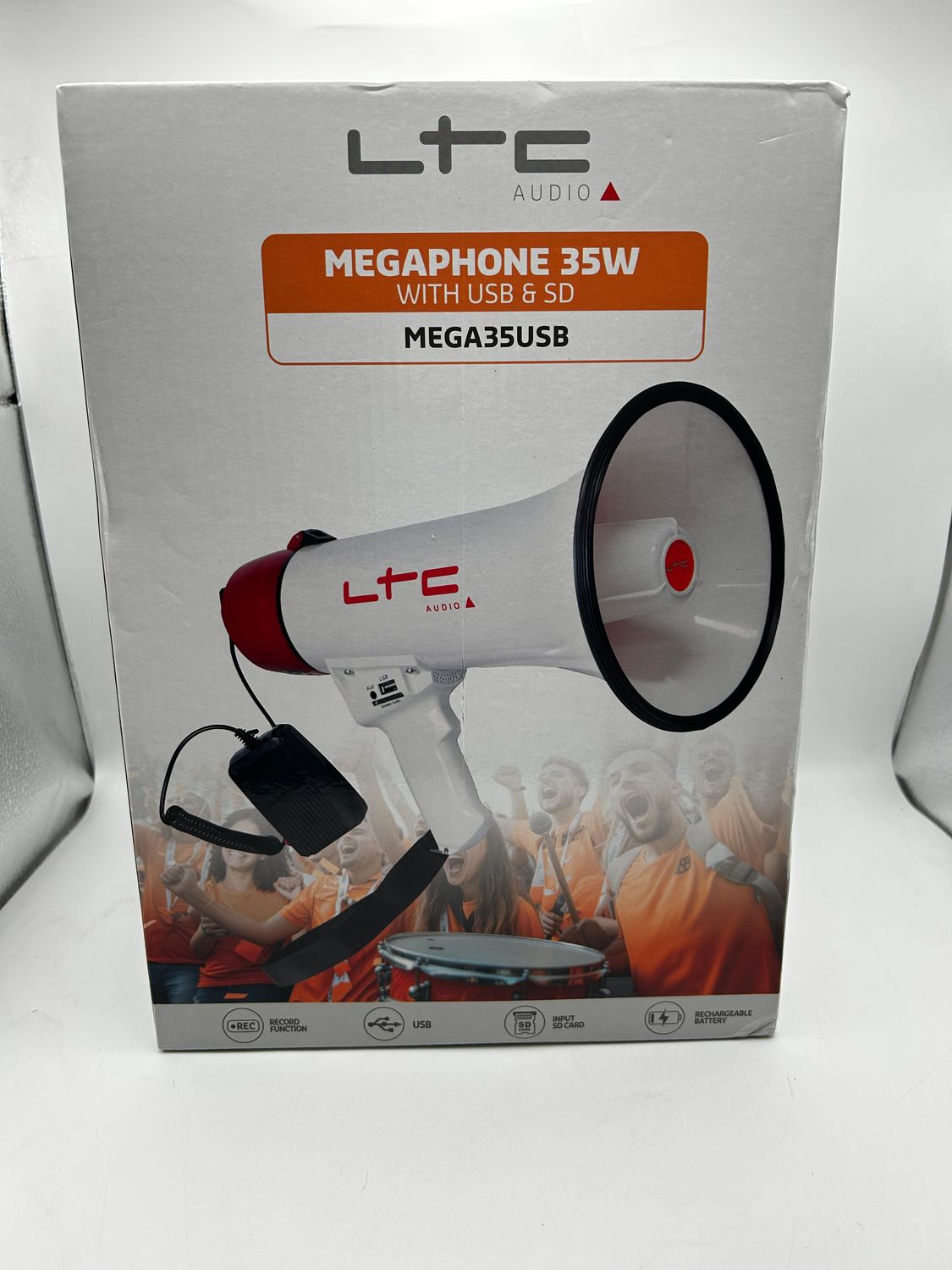 LTC - MEGA35USB - Ładowalny megafon 35 W z odłączanym mikrofonem