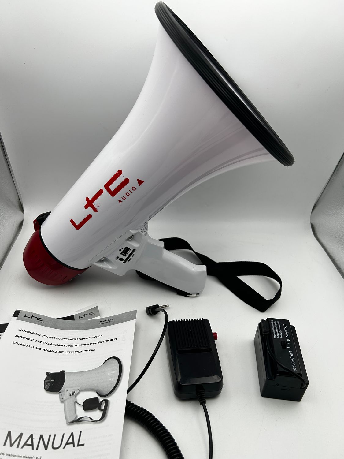 LTC - MEGA35USB - Ładowalny megafon 35 W z odłączanym mikrofonem