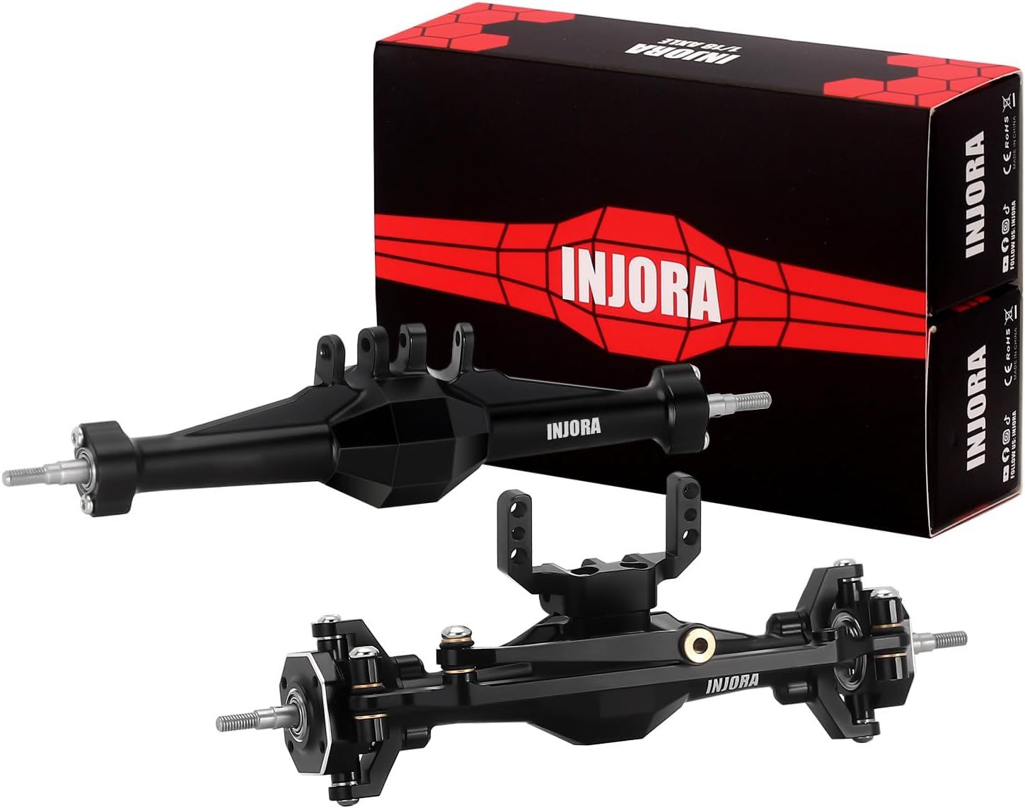 INJORA diamentowe osie +4 mm z Lay Down Servo Mount do TRX4M