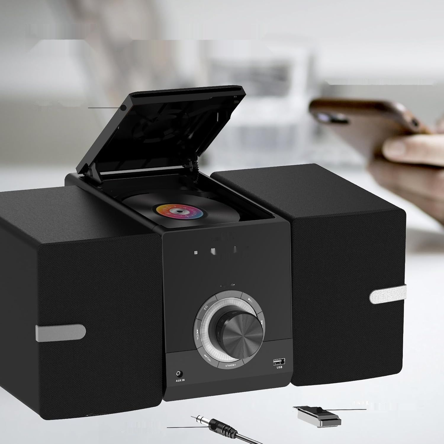 Domowy system stereo Micro HiFi, kompaktowy, z odtwarzaczem CD, Bluet