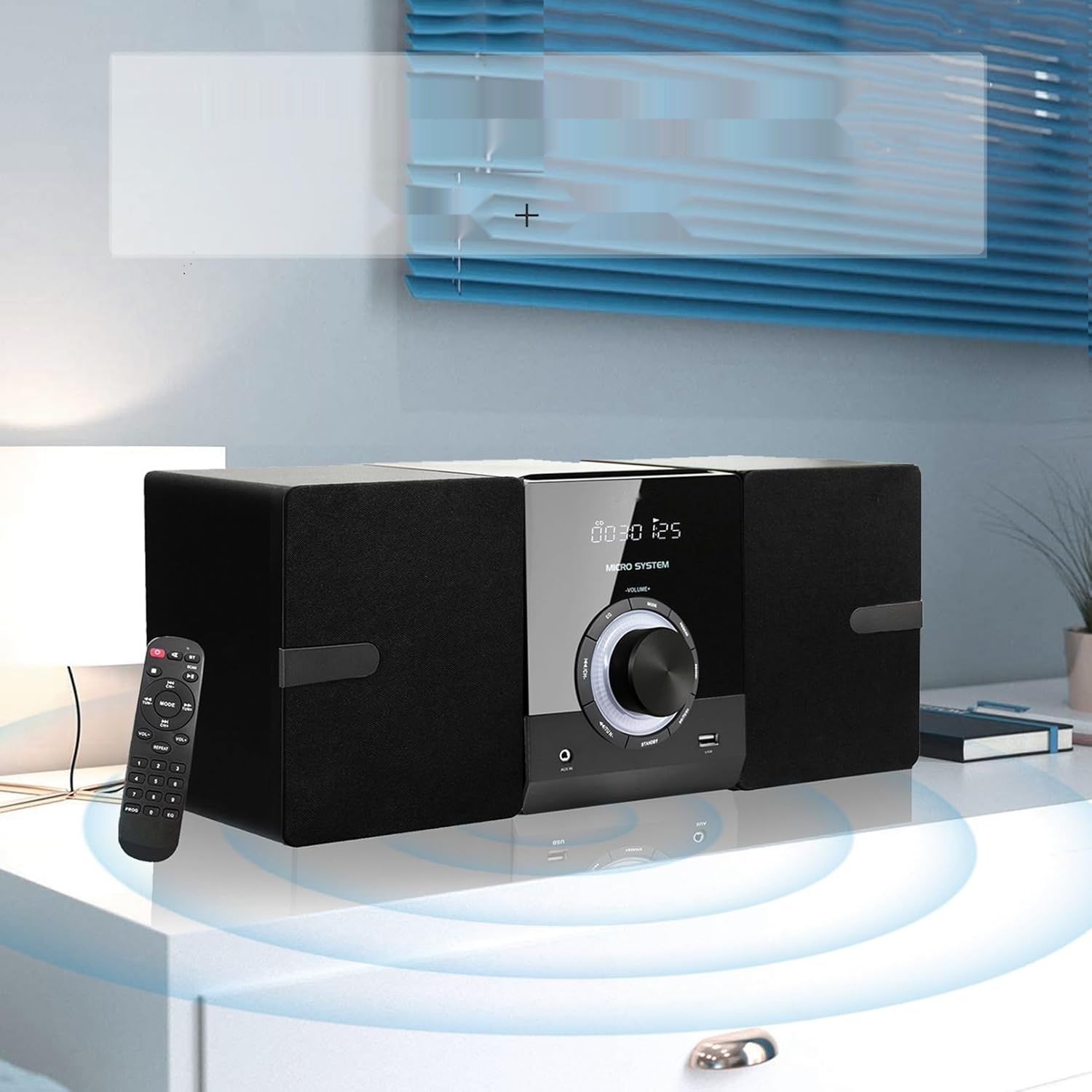 Domowy system stereo Micro HiFi, kompaktowy, z odtwarzaczem CD, Bluet