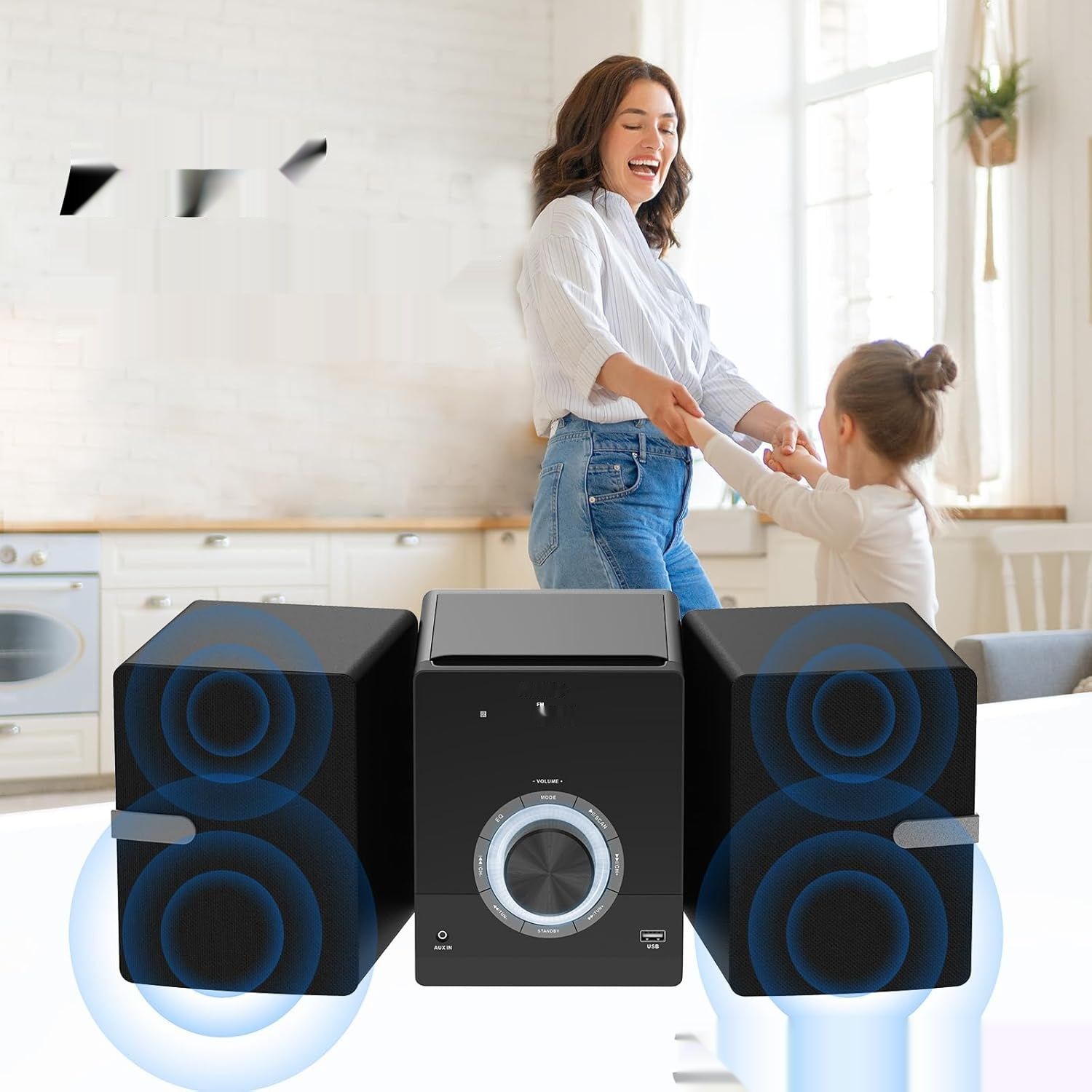 Domowy system stereo Micro HiFi, kompaktowy, z odtwarzaczem CD, Bluet