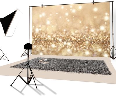 YongFoto Tło fotograficzne 3x2 m – Bokeh, błyszczące cekiny, romantyczne światła