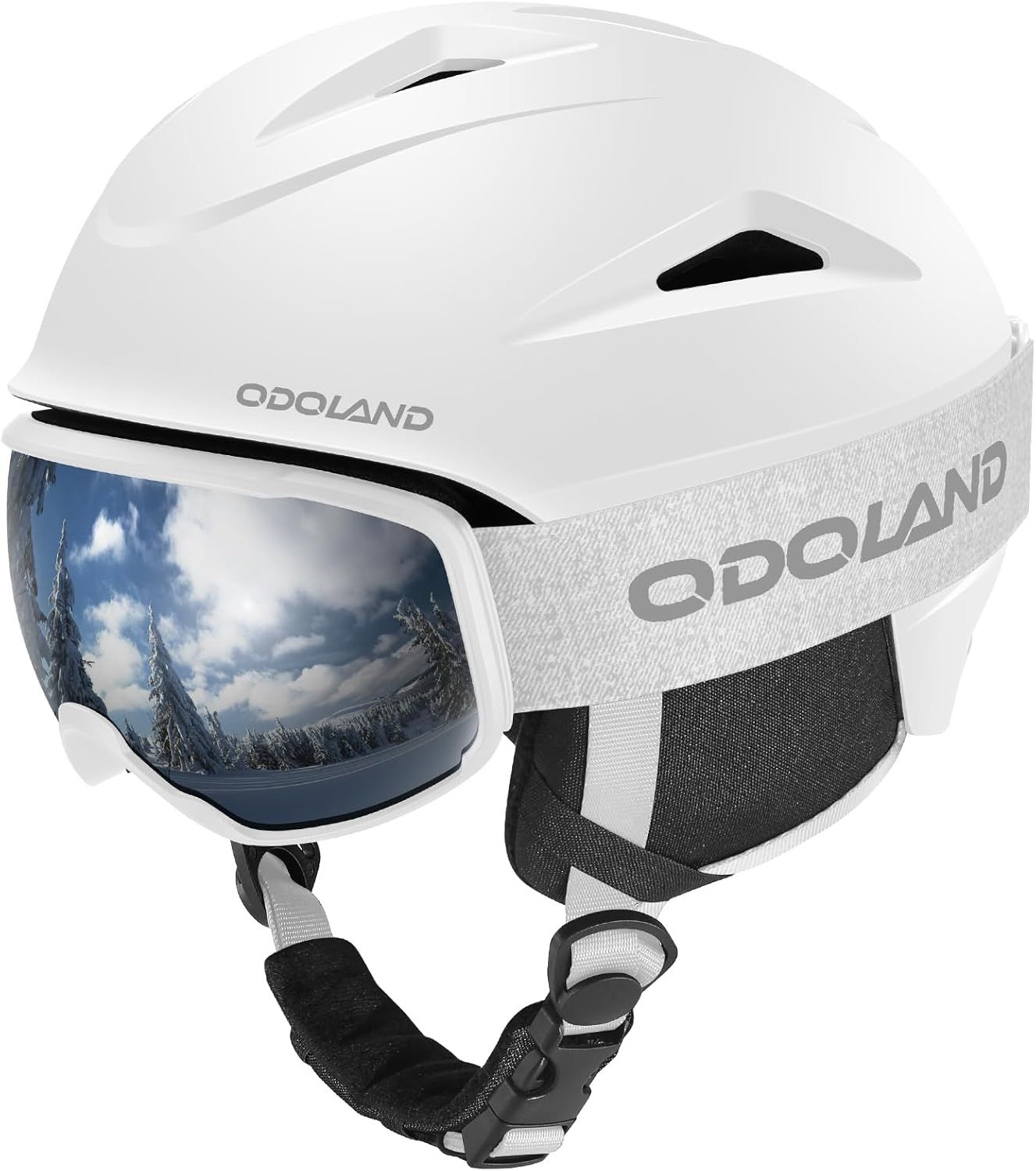 Odoland kask narciarski z goglami, antywstrząsowy, wentylowany