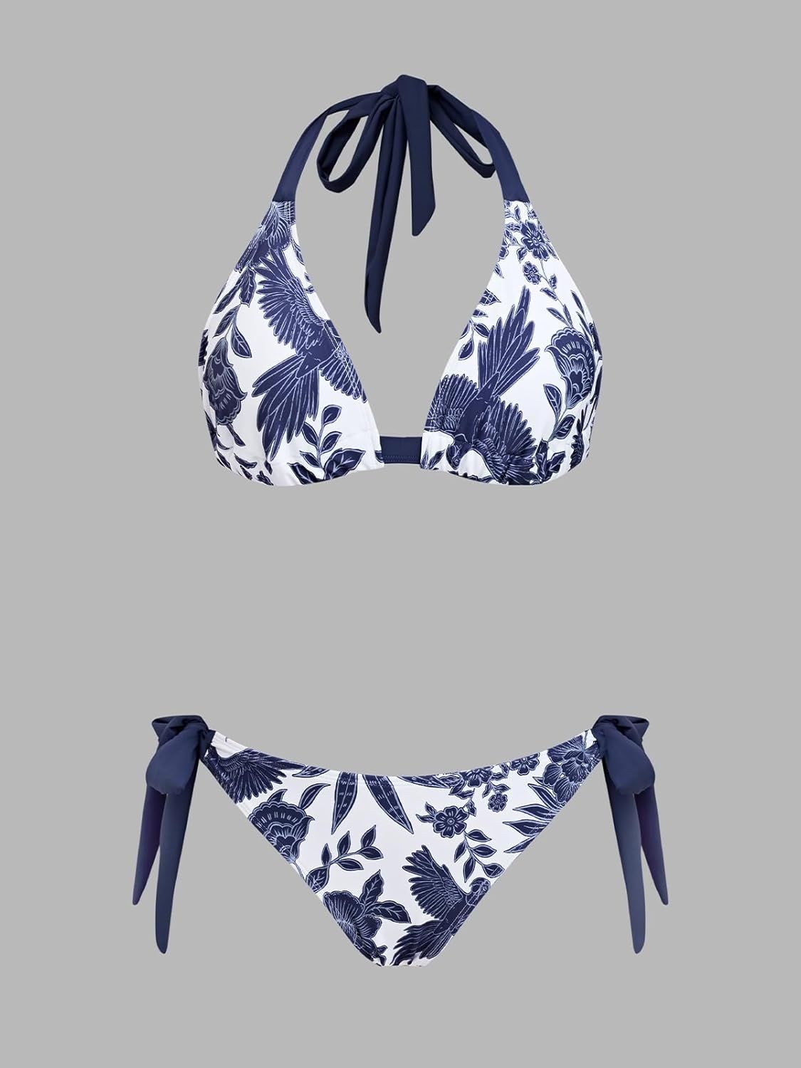 CUPSHE dwuczęściowy strój bikini z wiązaniem na szyi