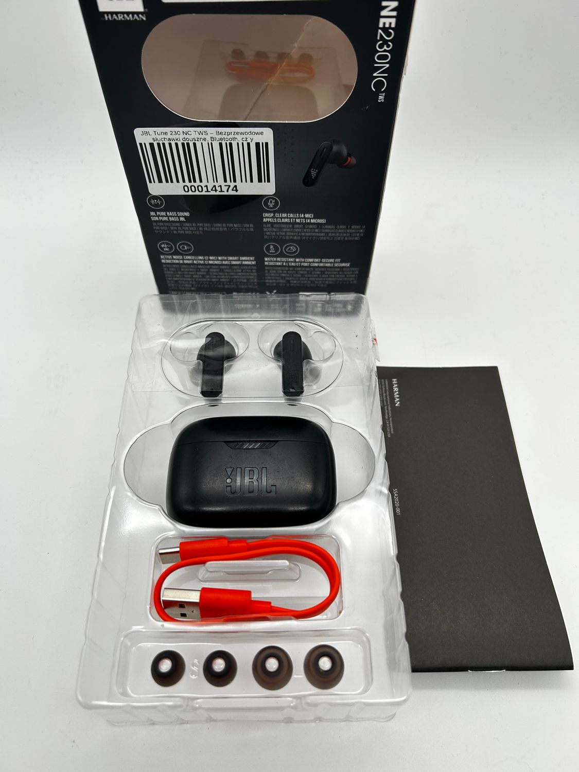JBL Tune 230 NC TWS – bezprzewodowe słuchawki douszne, Bluetooth, dźwi