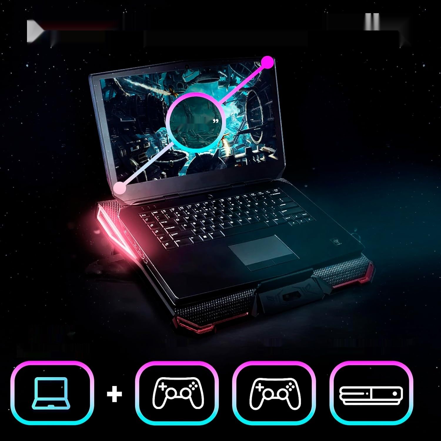 KLIM Cyclone – Chłodzenie do laptopa – NOWE – Stojak – Maksymalne chłł