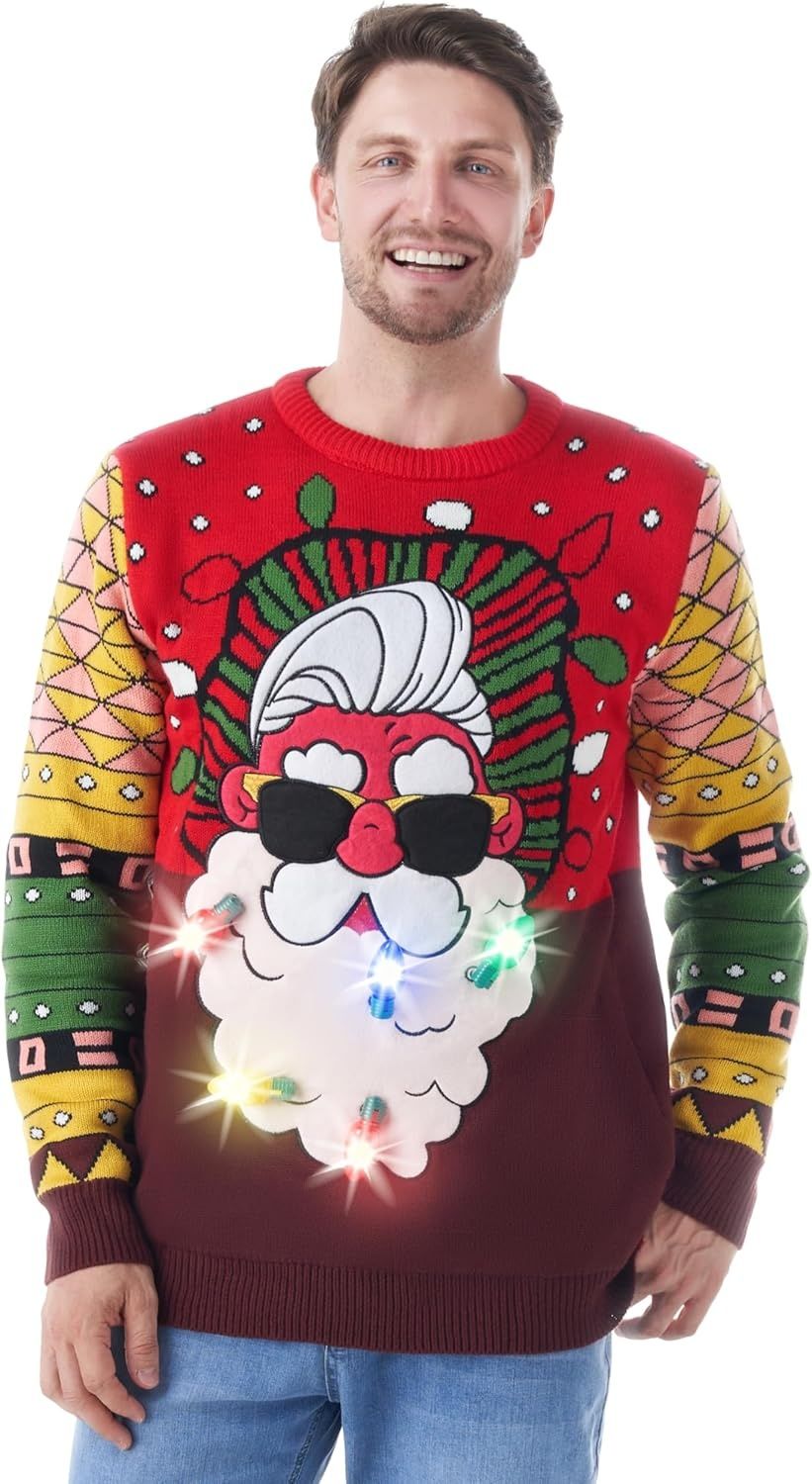 JOYIN Męski brzydki sweter świąteczny z Mikołajem