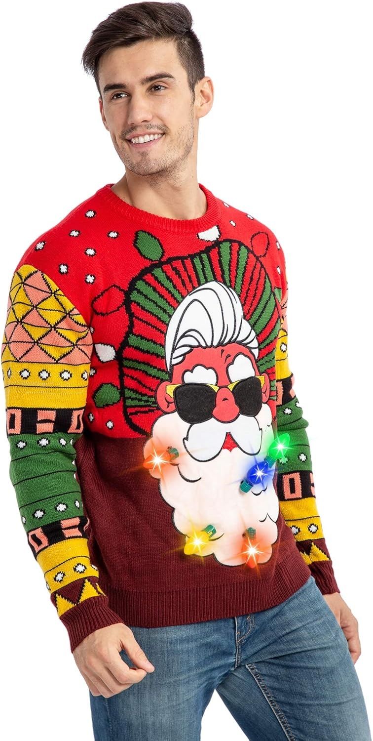 JOYIN Męski brzydki sweter świąteczny z Mikołajem