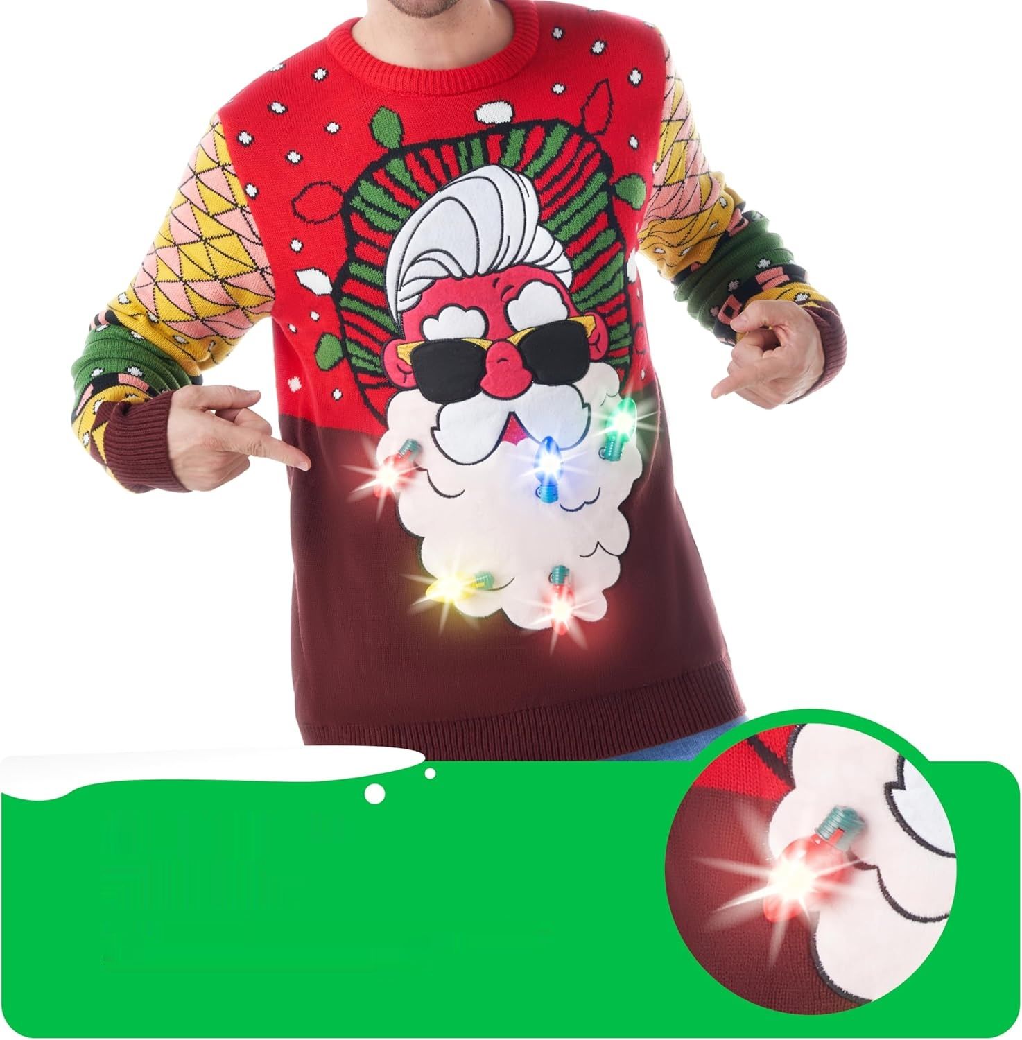 JOYIN Męski brzydki sweter świąteczny z Mikołajem