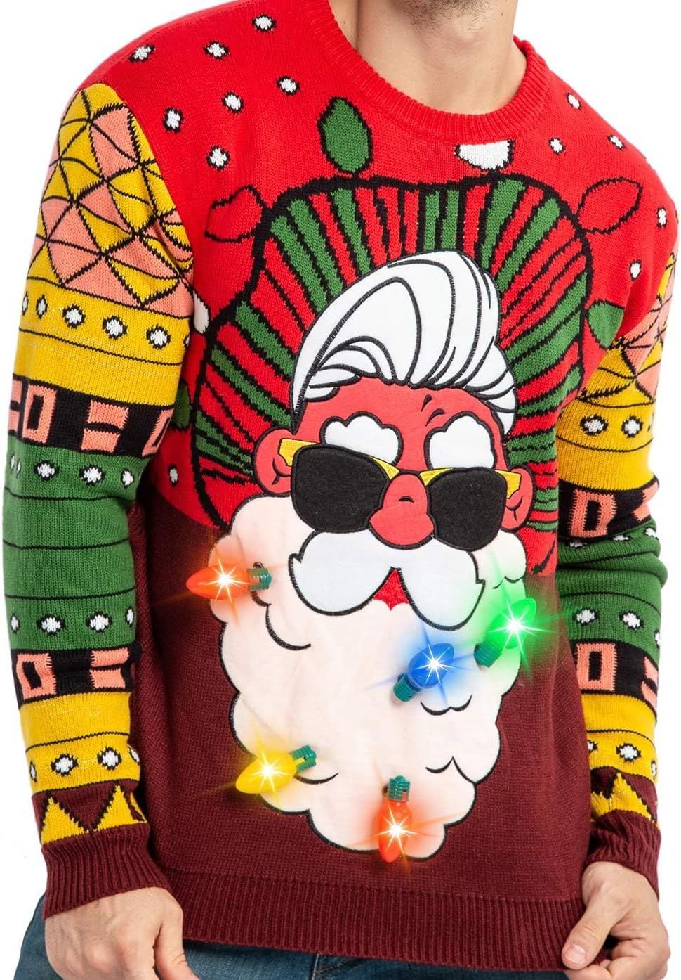 JOYIN Męski brzydki sweter świąteczny z Mikołajem