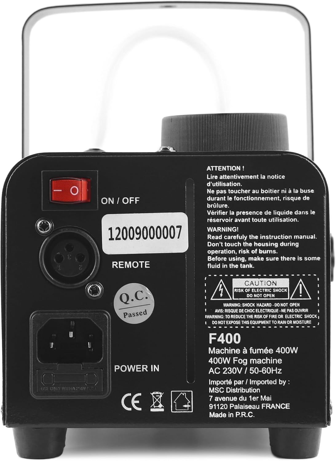 BOOMTONEDJ Maszyna do dymu F400 czarna (400 W, przewodowy pilot zdalne