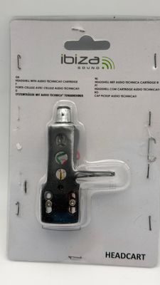 Ibiza - HEADCART - uchwyt do wkładki z wkładką Audio Technica® - srebr