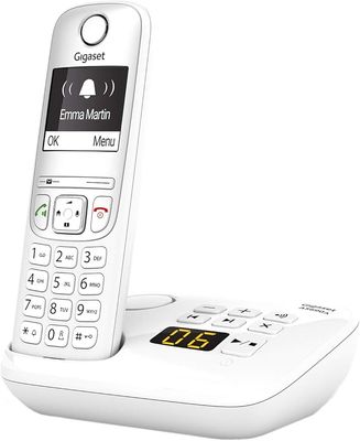 Gigaset AS690A – bezprzewodowy telefon DECT z automatyczną sekretarką, biały