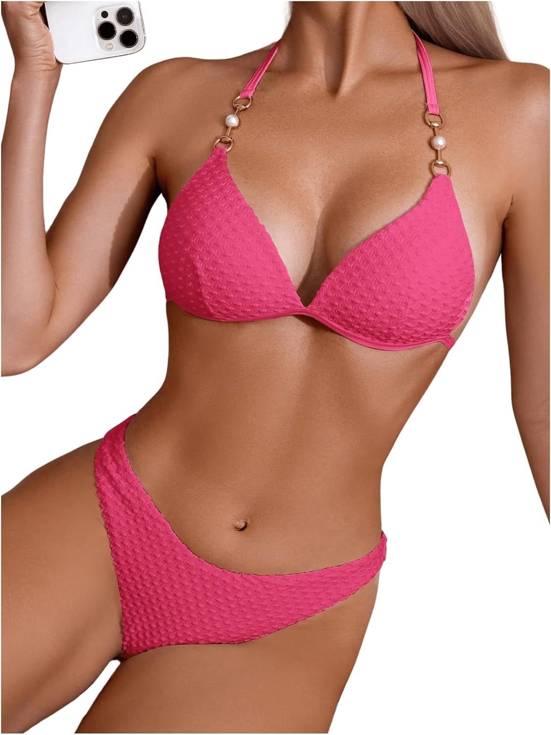 GORGLITTER bikini damski z łańcuszkami