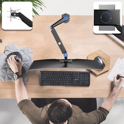 Pholiten Gazowy uchwyt do monitora 13–27" – czarny