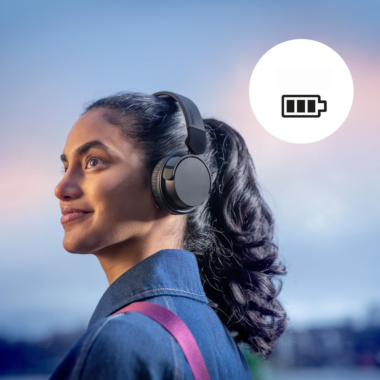 Philips TAH4209PK Słuchawki nauszne bezprzewodowe Bluetooth, lekkie z