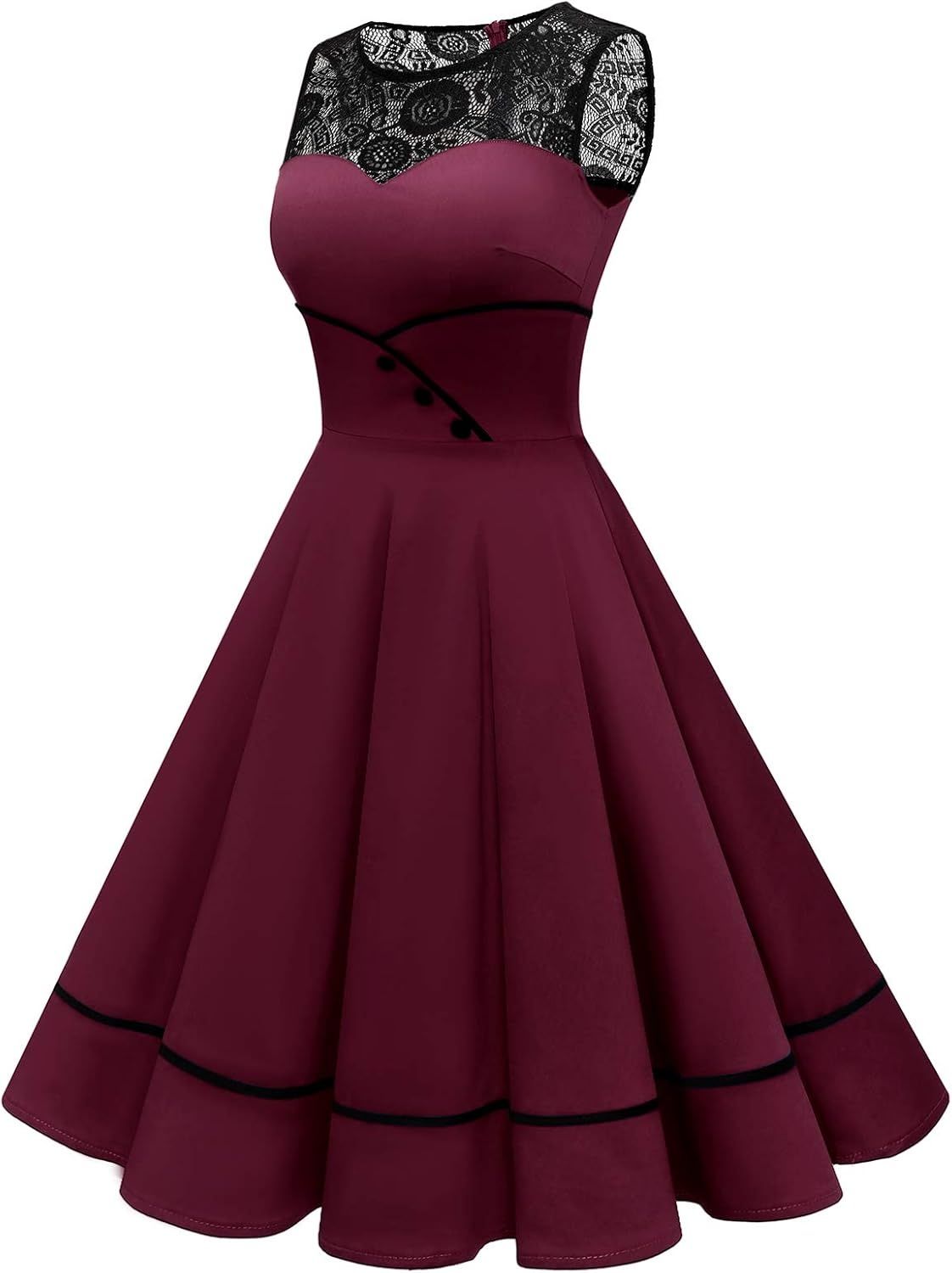 Bbonlinedress sukienka koktajlowa damska z koronką, w stylu rockabilly