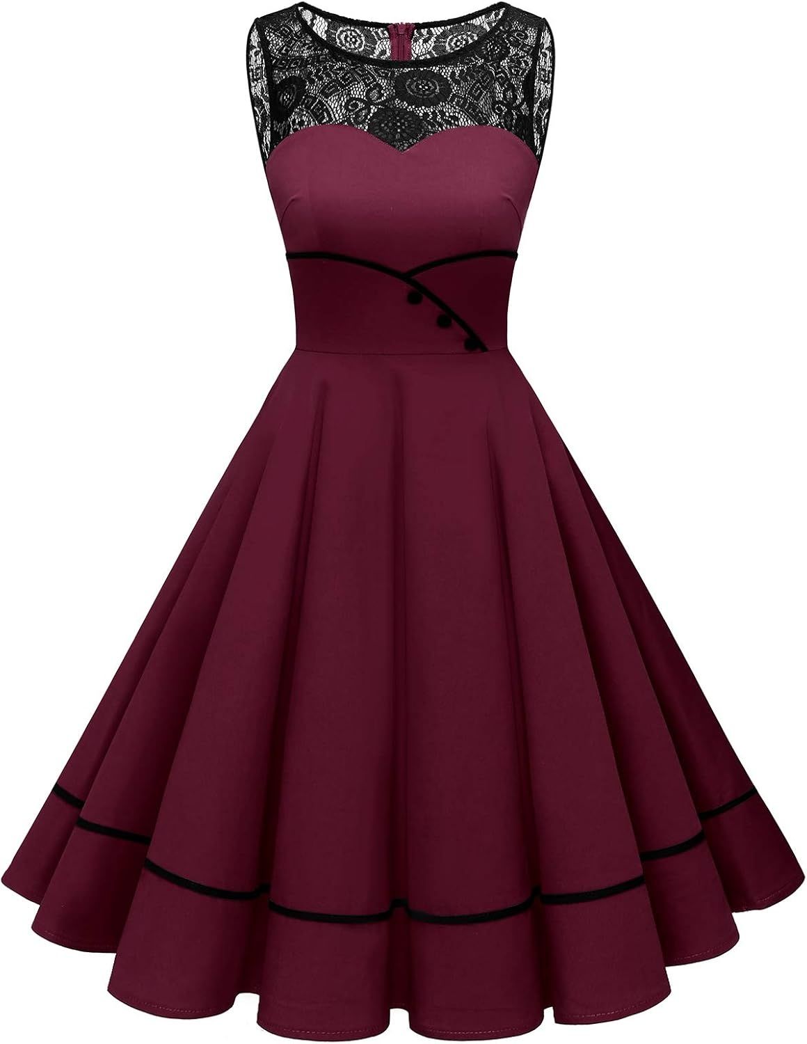 Bbonlinedress sukienka koktajlowa damska z koronką, w stylu rockabilly