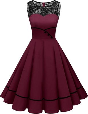 Bbonlinedress sukienka koktajlowa damska z koronką, w stylu rockabilly