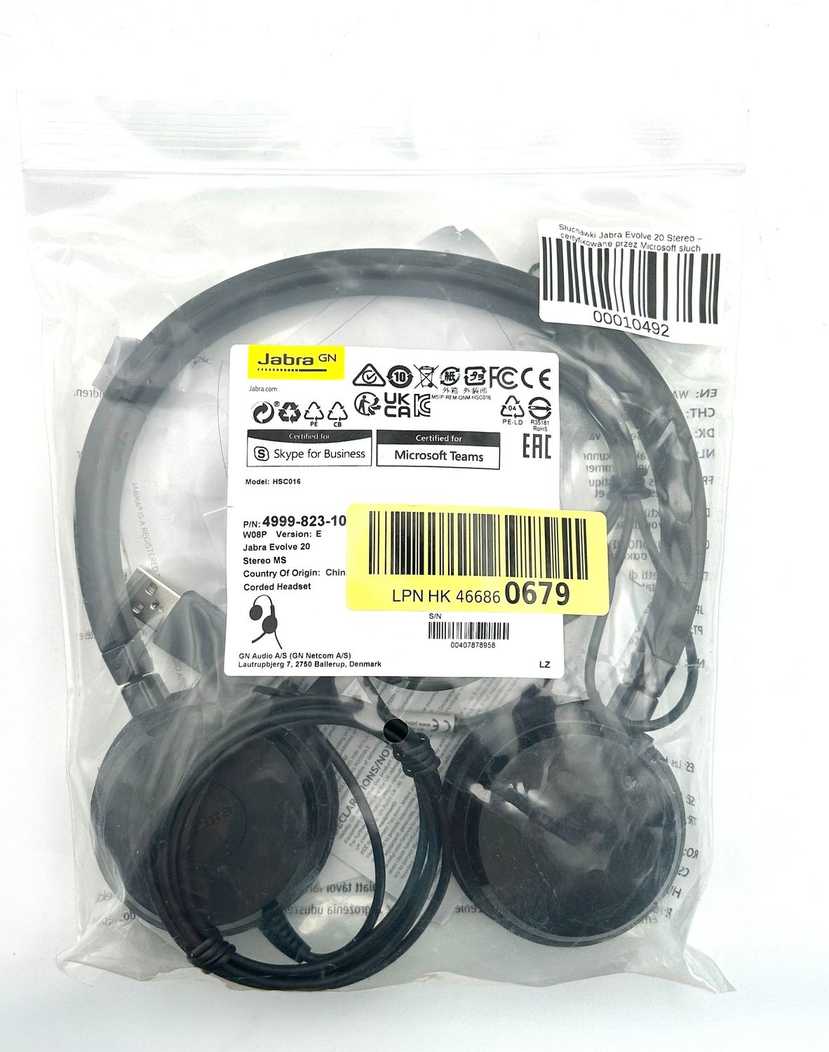 Jabra Evolve 20 Stereo Headset – słuchawki nauszne USB do pracy i rozmów