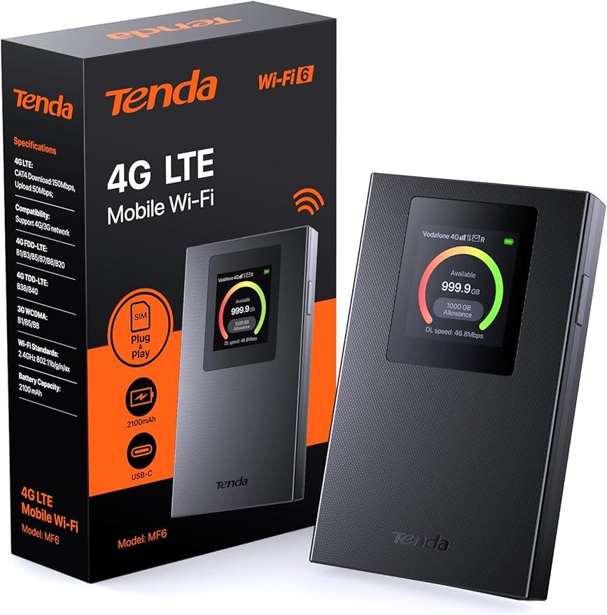Tenda MF6 – przenośny router Wi‑Fi 6 z kartą SIM LTE