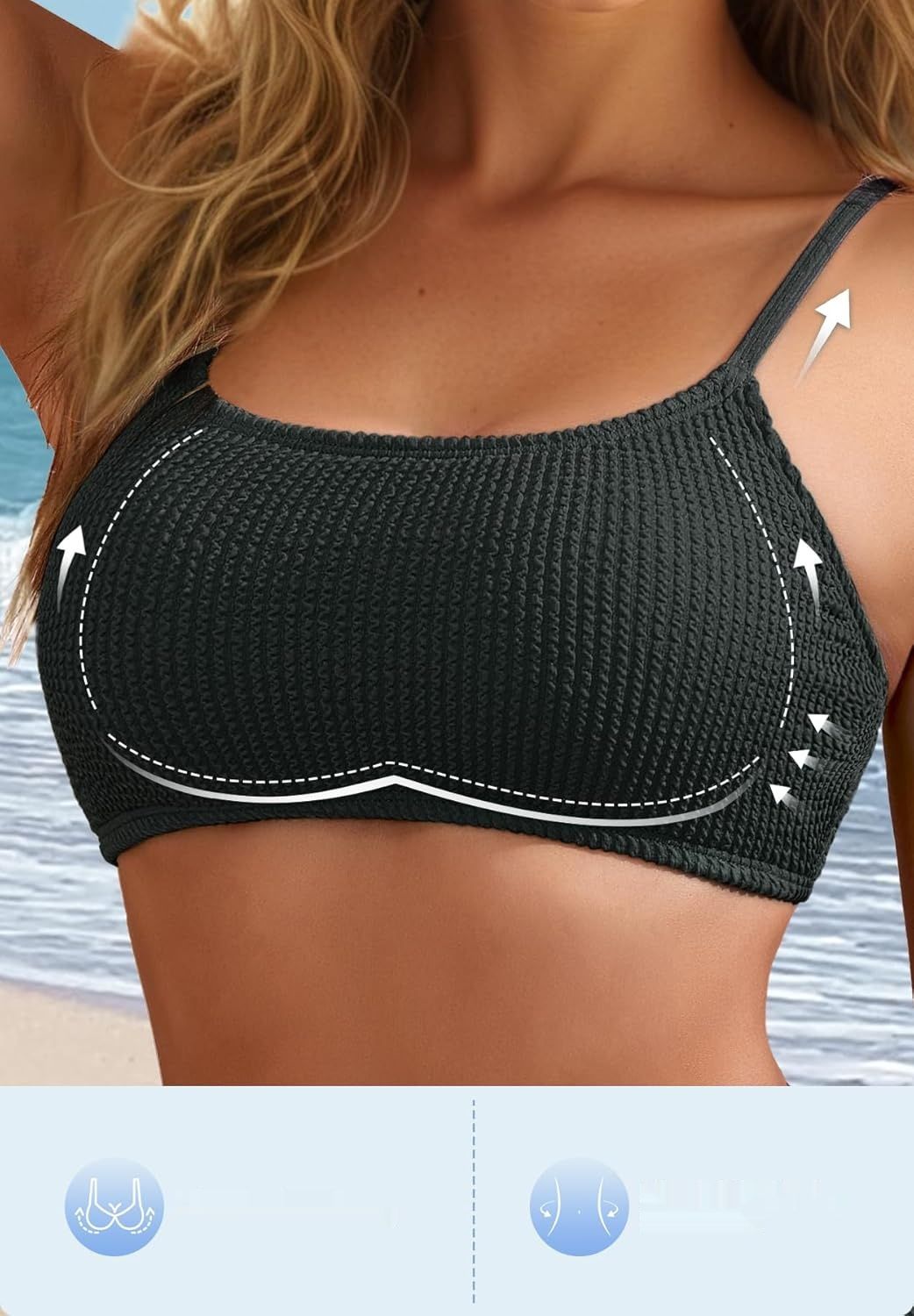 Bikini damski dwuczęściowy z wysokim stanem