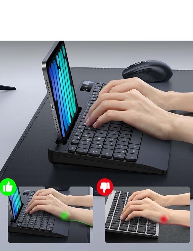 Zestaw bezprzewodowy OMOTON: klawiatura QWERTZ z podpórką nadgarstków + mysz