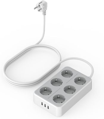TESSAN listwa zasilająca USB 9 w 1 z 6 gniazdami i 3 portami USB, list