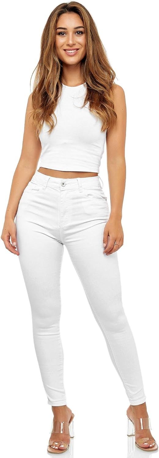 Elara Jeans damskie z wysokim stanem Chunkyrayan