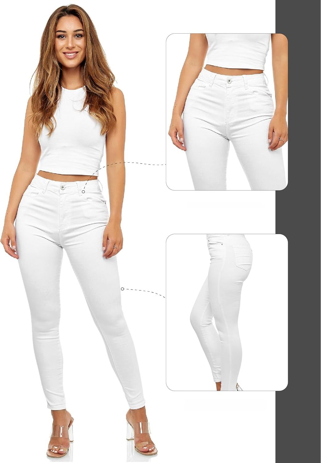 Elara Jeans damskie z wysokim stanem Chunkyrayan