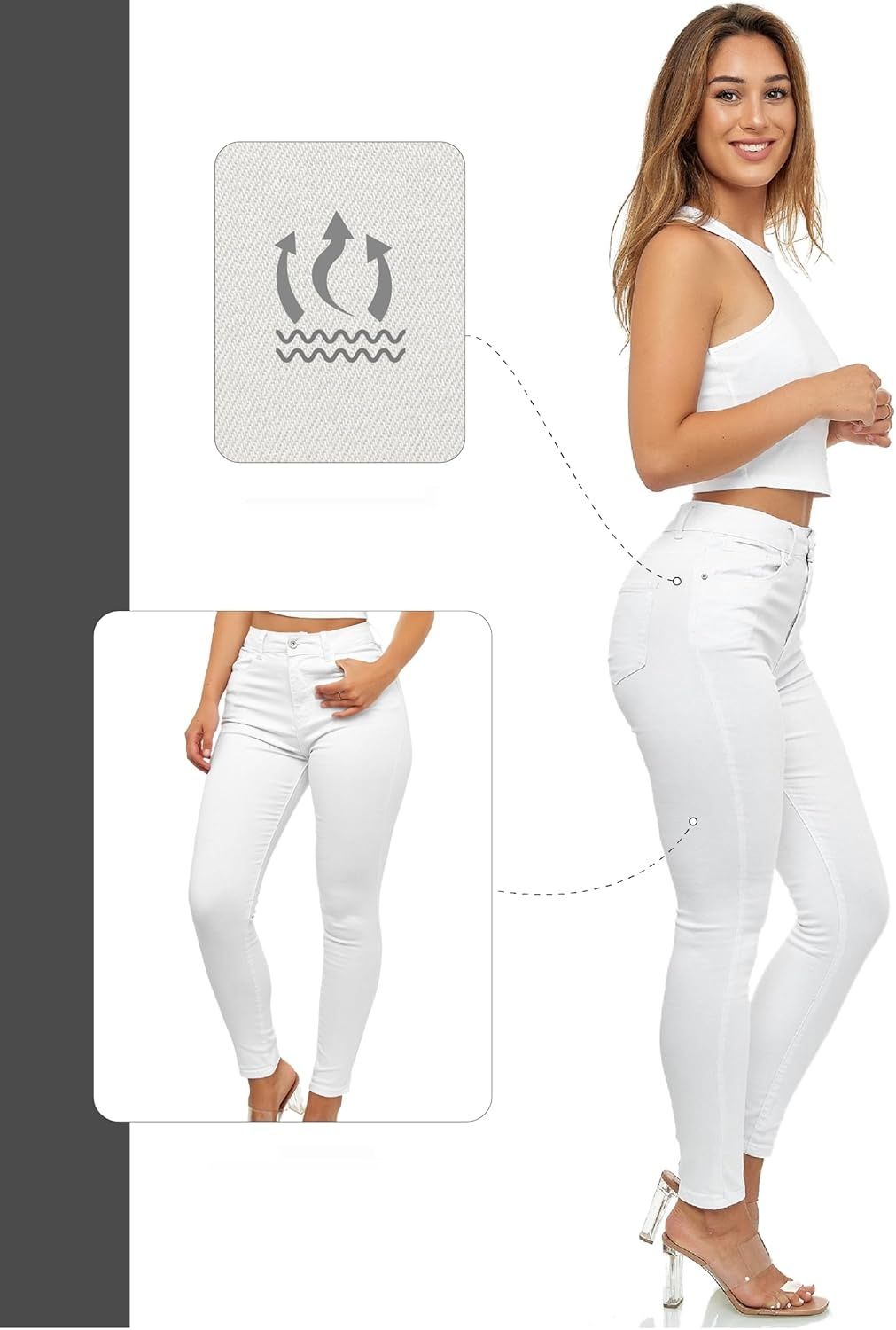 Elara Jeans damskie z wysokim stanem Chunkyrayan