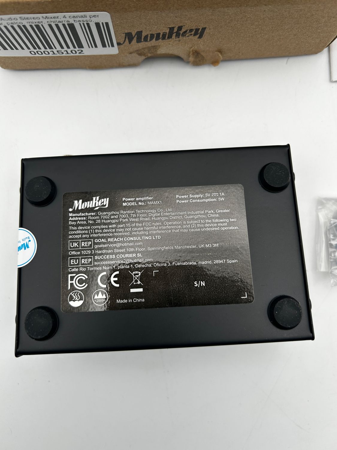 Moukey Audio Stereo Mixer, 4 kanały do klubu, baru, sceny, mikser, git