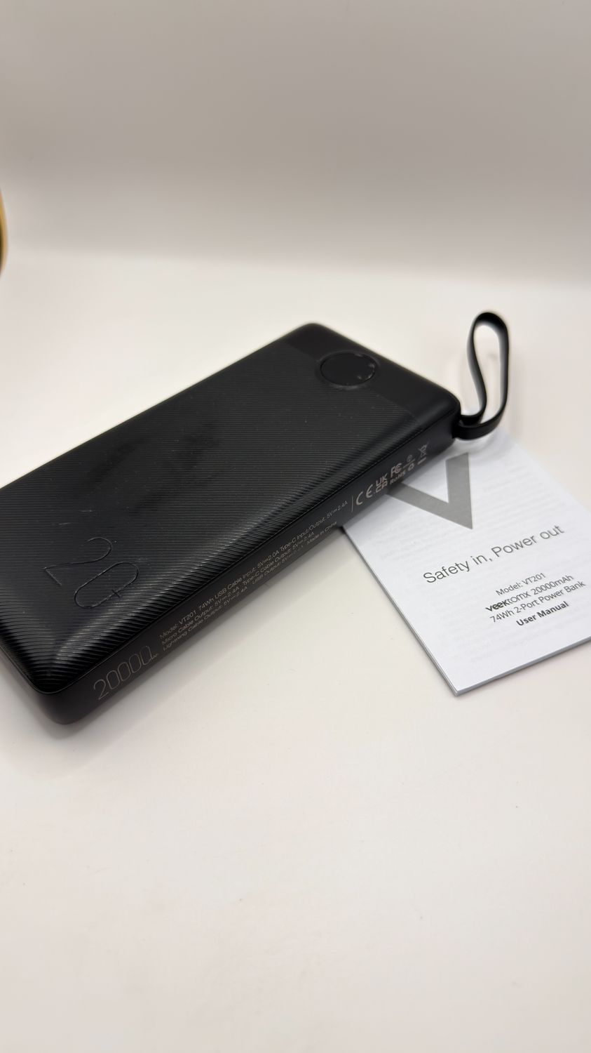 VEEKTOMX Power Bank 20000 mAh z wbudowanymi kablami