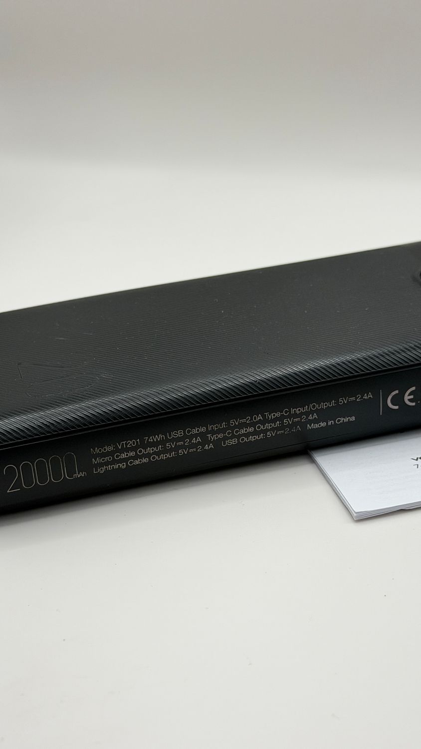 VEEKTOMX Power Bank 20000 mAh z wbudowanymi kablami