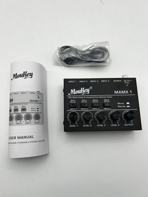 Moukey Audio Stereo Mixer, 4 kanały do klubu, baru, sceny, mikser, git