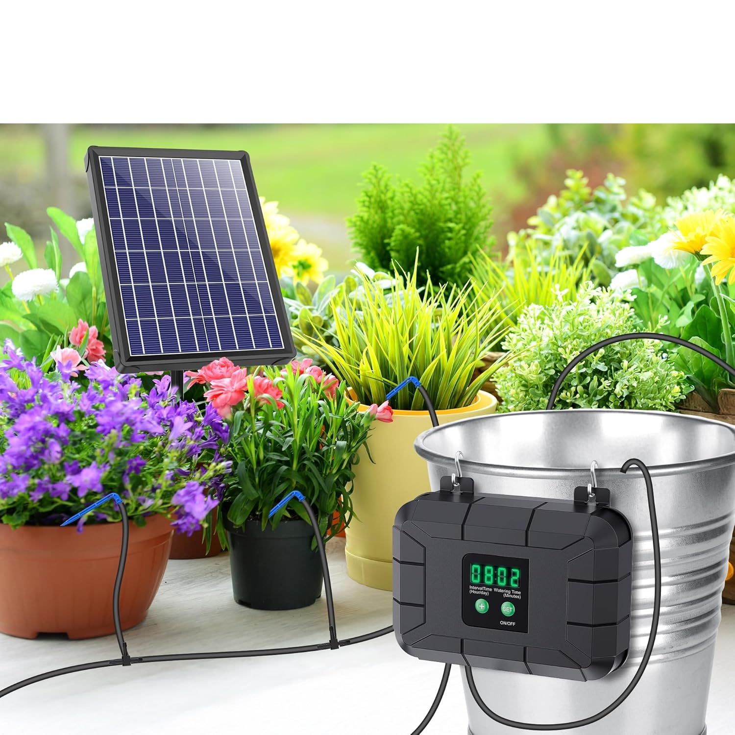 Solarny system nawadniania Biling do balkonu, 7,5 W 15 m, automatyczne