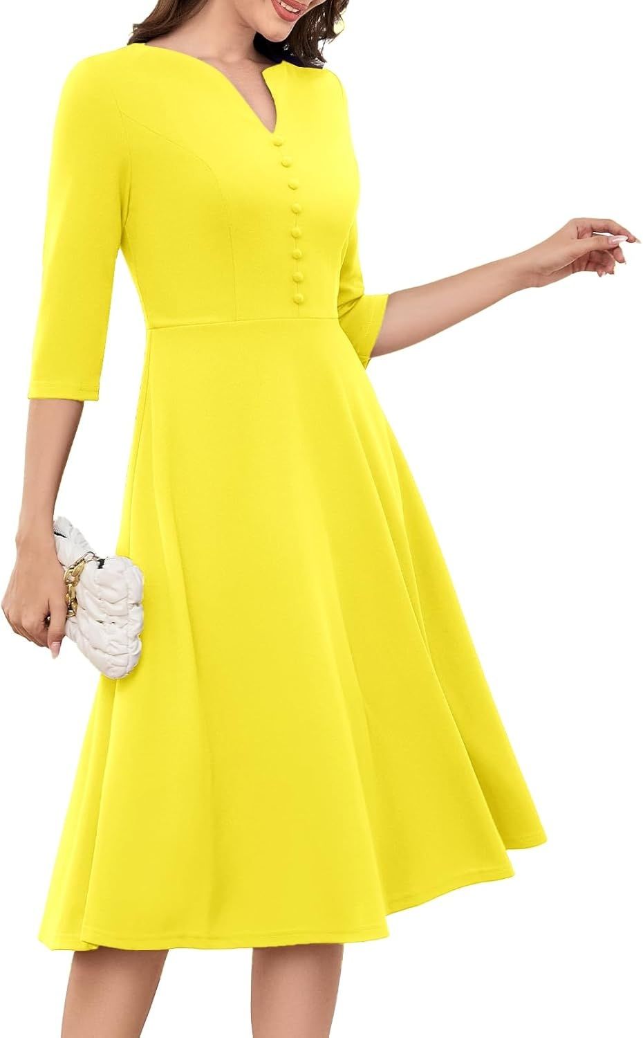 DRESSTELLS – elegancka sukienka koktajlowa z rękawem 3/4