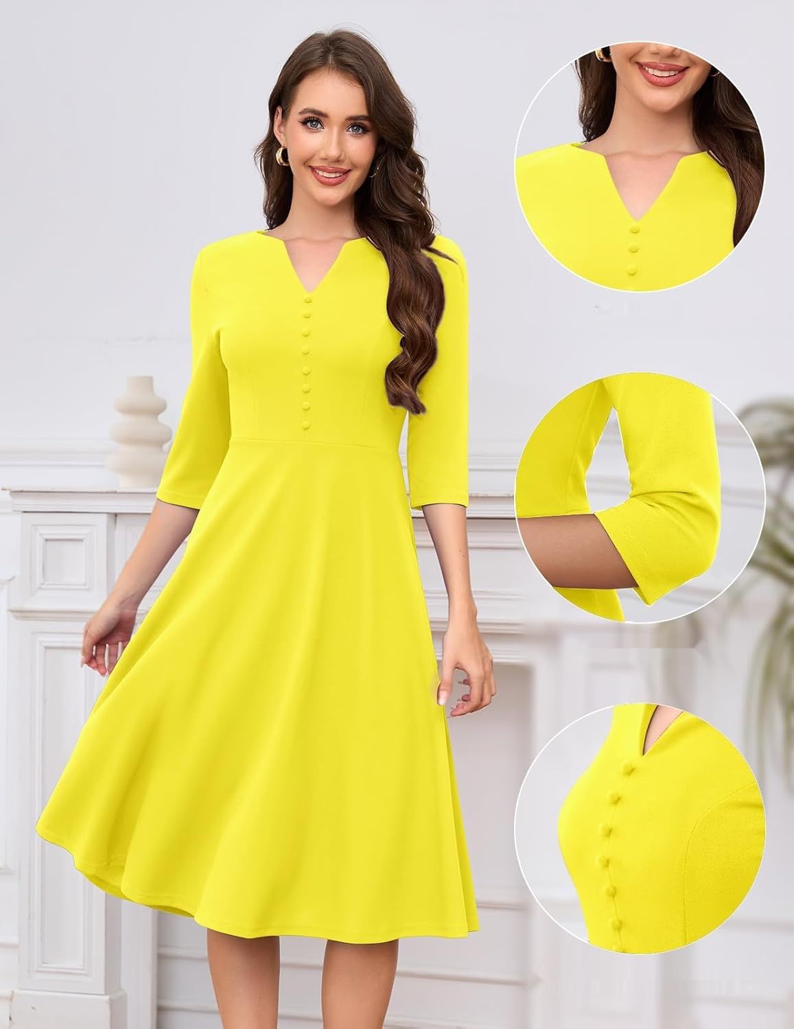 DRESSTELLS – elegancka sukienka koktajlowa z rękawem 3/4