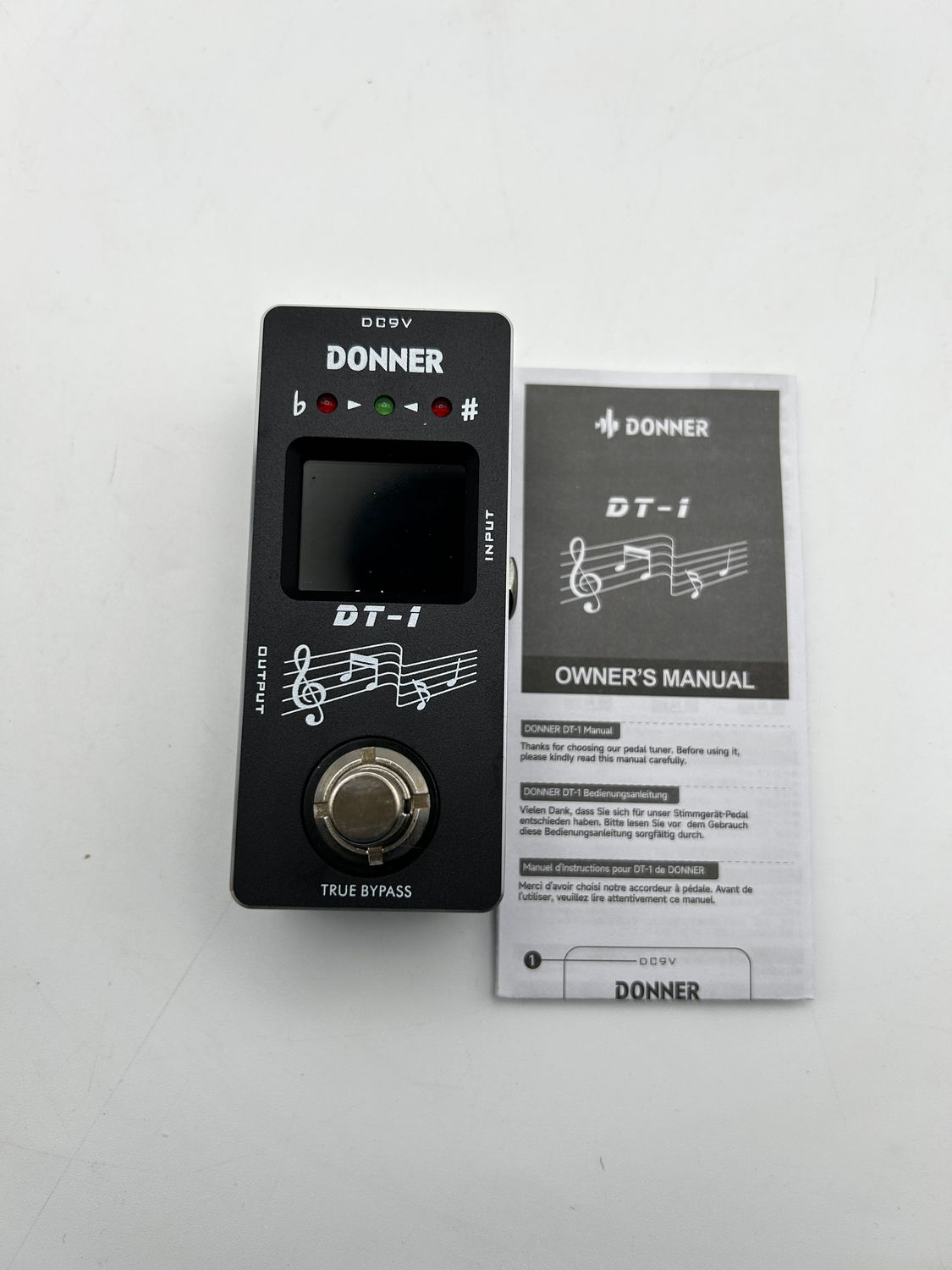 Donner DT-1 chromatyczny tuner pedałowy do gitary i basu z True Bypass