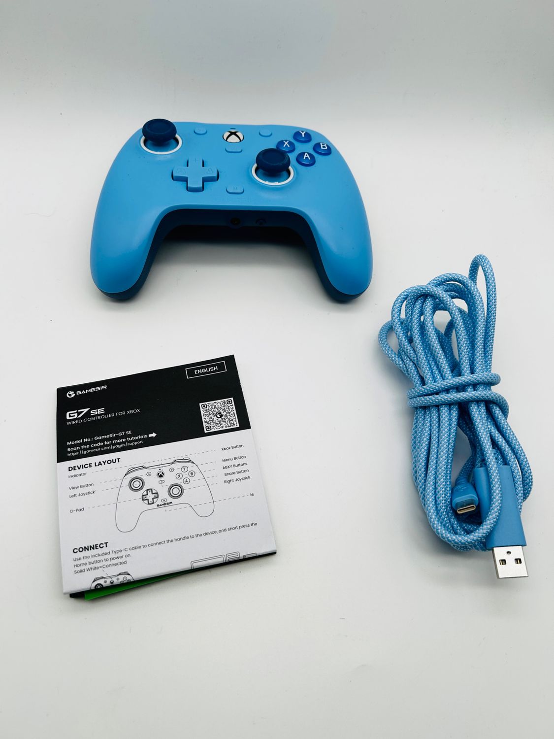 GameSir G7 SE – przewodowy kontroler do Xbox Series X|S, Xbox One i Windows 10/11, niebieski
