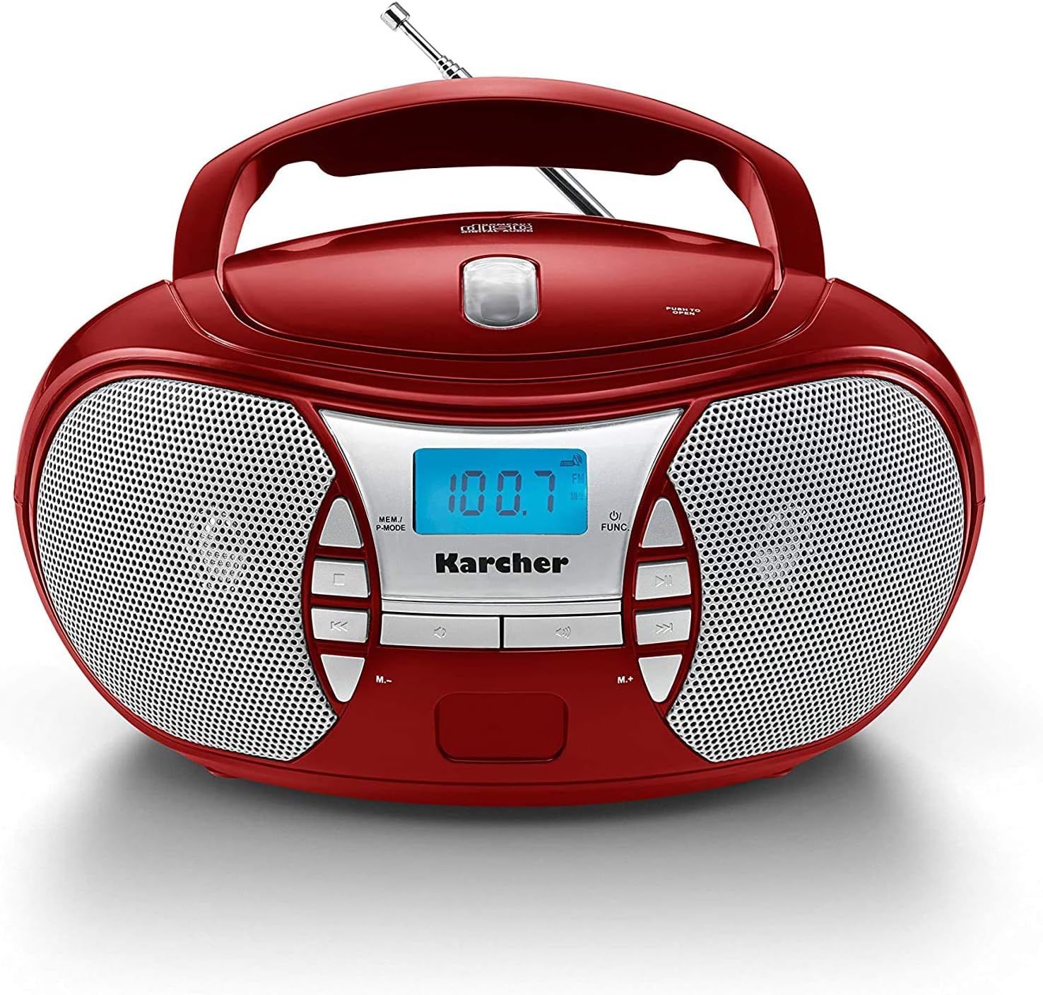 Karcher RR 5025-R przenośne radio CD FM z wejściem AUX czerwony