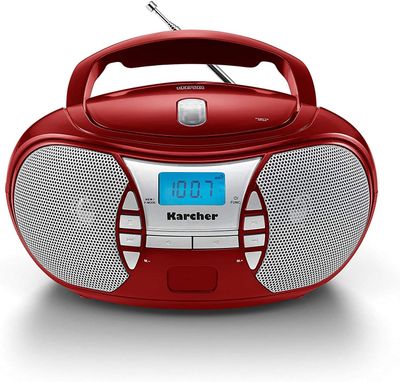 Karcher RR 5025-R przenośne radio CD FM z wejściem AUX czerwony